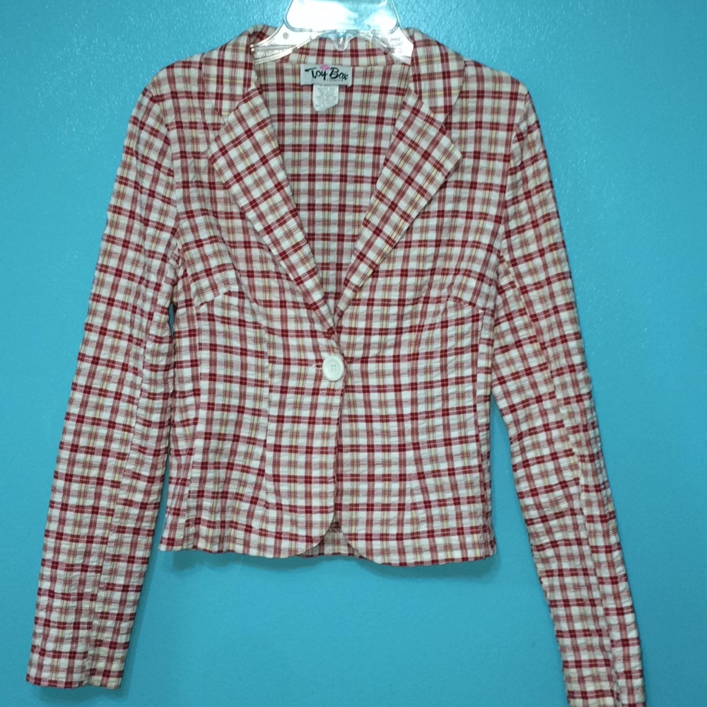 Red Plaid Seersucker Jacket